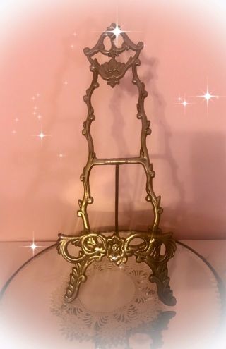 Vintage Victorian Style Solid Brass Decorative Easel Approximately 12 " Tall