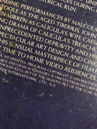 Rare Vintage 1984 CED Video Disc CALIGULA Penthouse Video Porn Malcolm McDowell 3