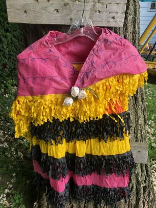 Adorable Vintage Crepe Paper Costume For A Little Girl Gypsy Halloween Dress Up
