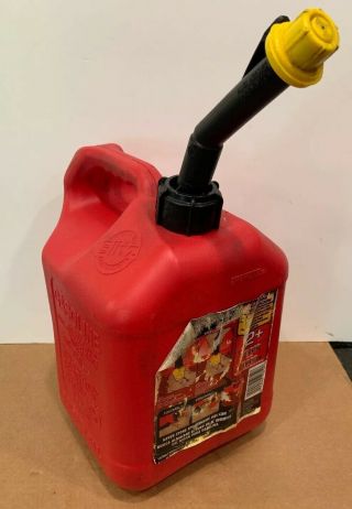 Vintage Blitz 2 Gal.  8 Oz.  Gas/fuel Can With Pre - Ban Vented Spout.  Made In Usa