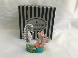 Vintage Waterford Crystal Jewels Seahorse Figure Figurine W/ Box