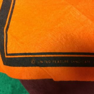 Vtg 70 ' s Linus Orange Polluted Snowflakes Banner Felt Schultz RARE hard to find 4
