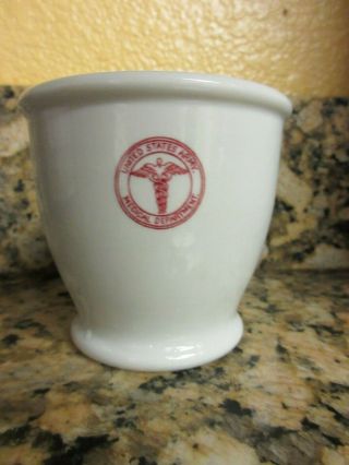 Vintage 1943 Wwii Era Buffalo China Us Army Medical Dept Dish Cup Officers Mess