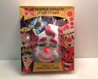 Rare Vintage Halco Masquerade Halloween Costume Bubbles The Clown