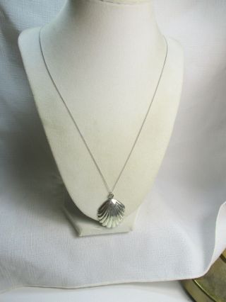 Vintage Hand Crafted Artisan 925 Sterling Silver SCALLOP SHELL Necklace 3