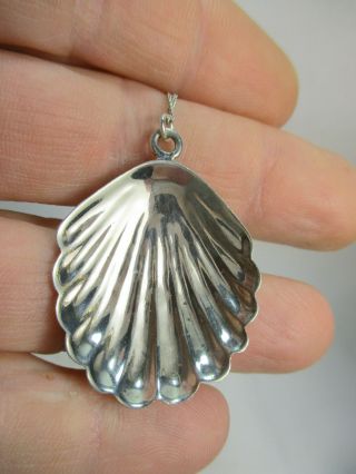 Vintage Hand Crafted Artisan 925 Sterling Silver SCALLOP SHELL Necklace 6
