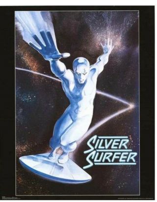 Rare Vintage Silver Surfer Poster 22 X 34 1987 Marvel Comic. , .