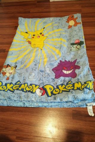Vintage Pokemon Blanket 1998 Rare - Nintendo 1995 1996 1998 - Pikachu