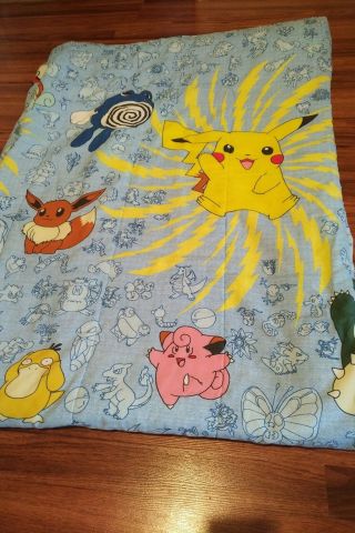 Vintage Pokemon Blanket 1998 Rare - Nintendo 1995 1996 1998 - Pikachu 2