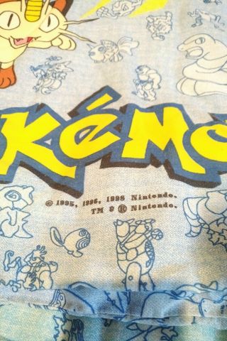 Vintage Pokemon Blanket 1998 Rare - Nintendo 1995 1996 1998 - Pikachu 3