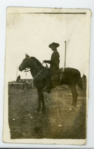 Silhouetted Canadian Mountie On Horse Rcmp Or Nwmp Vintage Photograph