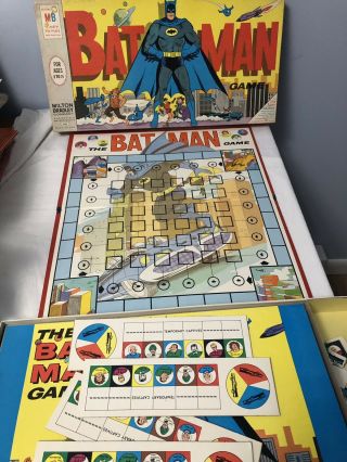 Vintage 1966 Milton Bradley The Batman Board Game Complete Dc Comics