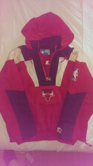 Vintage 90s Chicago Bulls Pullover Starter Jacket Medium