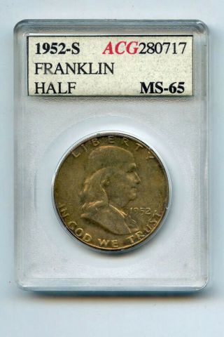 Vintage 1952 - S Franklin Half Dollar - - Accugrade Certification
