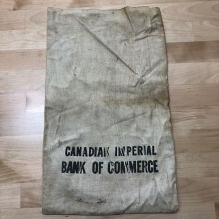 Vintage Canadian Imperial Bank Of Commerce Vault Money Cash Bag Pouch