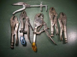 Old Vintage Mechanics Tools Vise Grips And Other Types Pliers Clamps