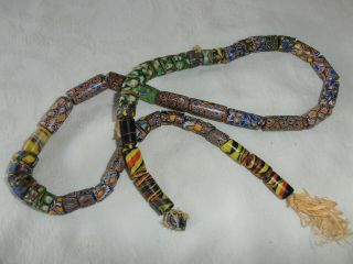 Outstanding Vintage African Glass Trading Beads 31 " String Varied No/res