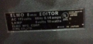 Elmo Editor 912 Dual Type 8mm Film 8 MADE IN JAPAN vintage 3