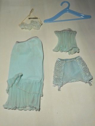 Vintage Barbie Pak Blue Lingerie Set - Bra Girdle Trunk Panties Slip