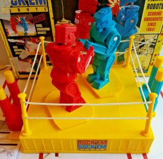 Vintage Rock Em Sock Em Robots Classic Boxing Toy Game Mattel Red Blue