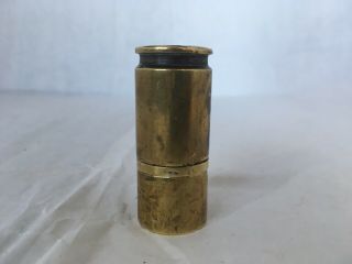 Vintage Ww2 Trench Art 1940 Lighter Hand Made,  Brass 20mm Shell Casing