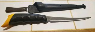 Vintage Kershaw Filet Knife With Sheath By Kia Japan