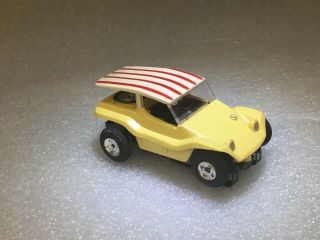 Vintage Aurora/afx T - Jet “yellow Dune Buggy” Ho Slot Car