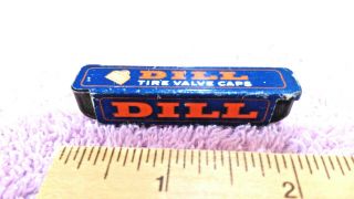 Vintage Metal Tin Dill Tire Valve Caps Long Deep Tray 2 Tone Color Navy Blue Red