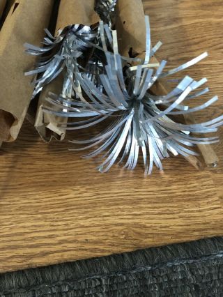 30 Vintage Silver Aluminum Christmas Tree Pom Pom Branches Only