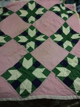 Vintage Hand Stitched Small Quilt