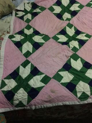 Vintage Hand Stitched Small Quilt 2
