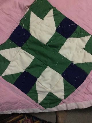 Vintage Hand Stitched Small Quilt 3