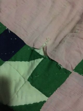 Vintage Hand Stitched Small Quilt 5