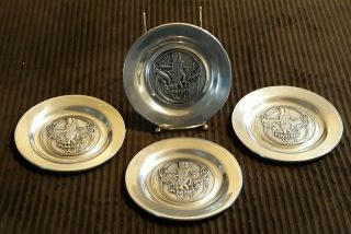 4 Vintage Planters Peanuts Limited Edition 6 " Pewter Plate By Wilton Vgc