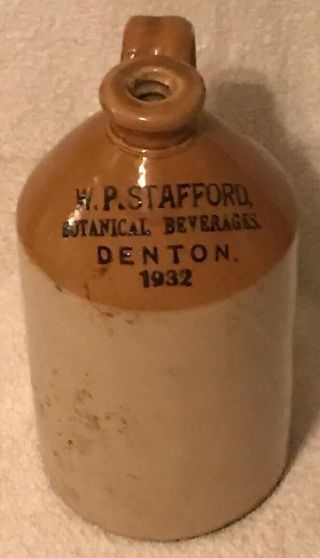 Vintage Price Bristol W.  P.  Stafford Botanical Beverages Denton Stoneware Jug
