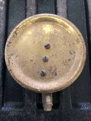 Antique Fire Sprinkler Water Pressure Gauge Grinnell Co Brass 1936 Rat Rod VTG 3