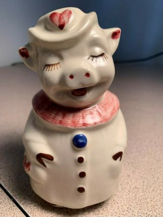 Vintage Shawnee Salt & Pepper Shakers: Range Size Winnie & Smiley Pigs 7