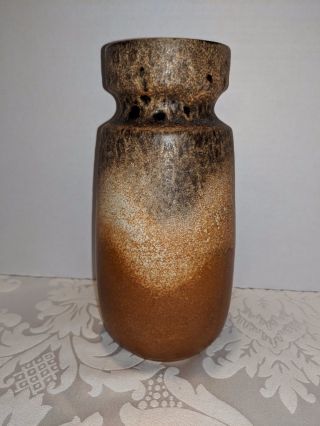 Vintage 1960s West Germany Scheurich Fat Lava Brown & Beige Vase 242 - 22