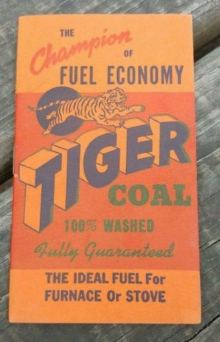 Vintage Tiger Coal Pocket Notepad & 1944 - 45 Calendar Un - Marked