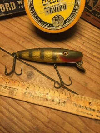 Vintage Wooden Lure With Glass Eyes