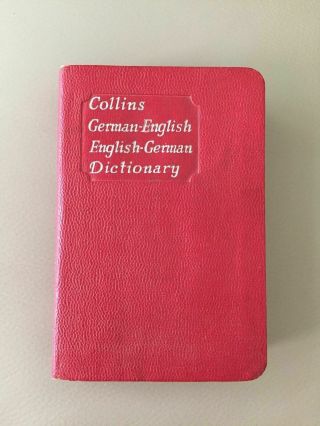 Vintage Collins German English Pocket Size Dictionary 4.  5 " T X 3 " W X 1 " D