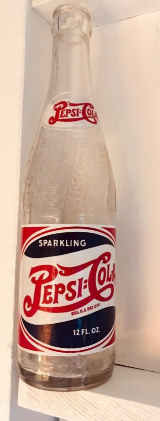 Vintage Sparkling Pepsi Cola Pop Bottle Duraglass Bottled In Reading Pa