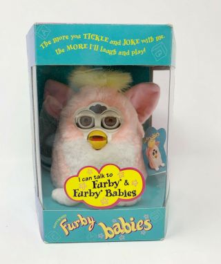 Vtg 1999 Electronic Furby Babies Hasbro Tiger Pink Furby Baby 70 - 940 Iob W Tags