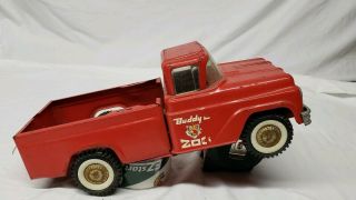 Vintage Buddy L Traveling Zoo Truck Red Metal