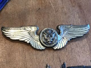 Vintage WW2 Sterling Air Force Wings Pins - Pilot & Bombadier & Patches 3