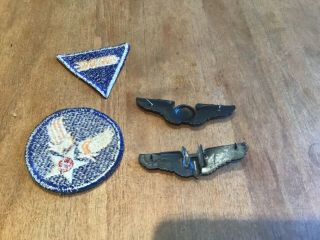 Vintage WW2 Sterling Air Force Wings Pins - Pilot & Bombadier & Patches 4