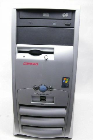 Vintage Compaq Presario Computer 6000 Amd Athlon 40gb Hdd 256mb Ram Windows Xp