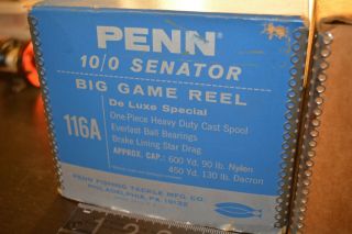 old huge penn 10/0 senator big game fishing reel box only 116a delux special 2