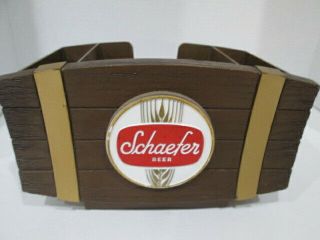 Vintage Rare Schaefer Beer Bar Caddy Barrell Shape 3 Section Union Made Usa