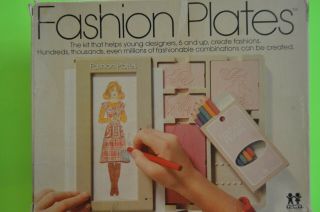Vintage 1978 Tomy Fashion Plates Designer Set 2508 / Fashion Plates